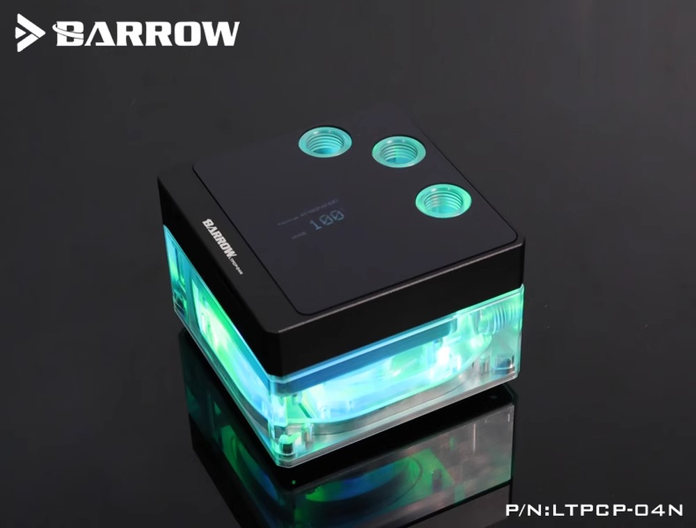 ���ò�20%���ա� Barrow OLED Display CPU Waterblock with 17W PWM Pump INTEL - Black Acrylic