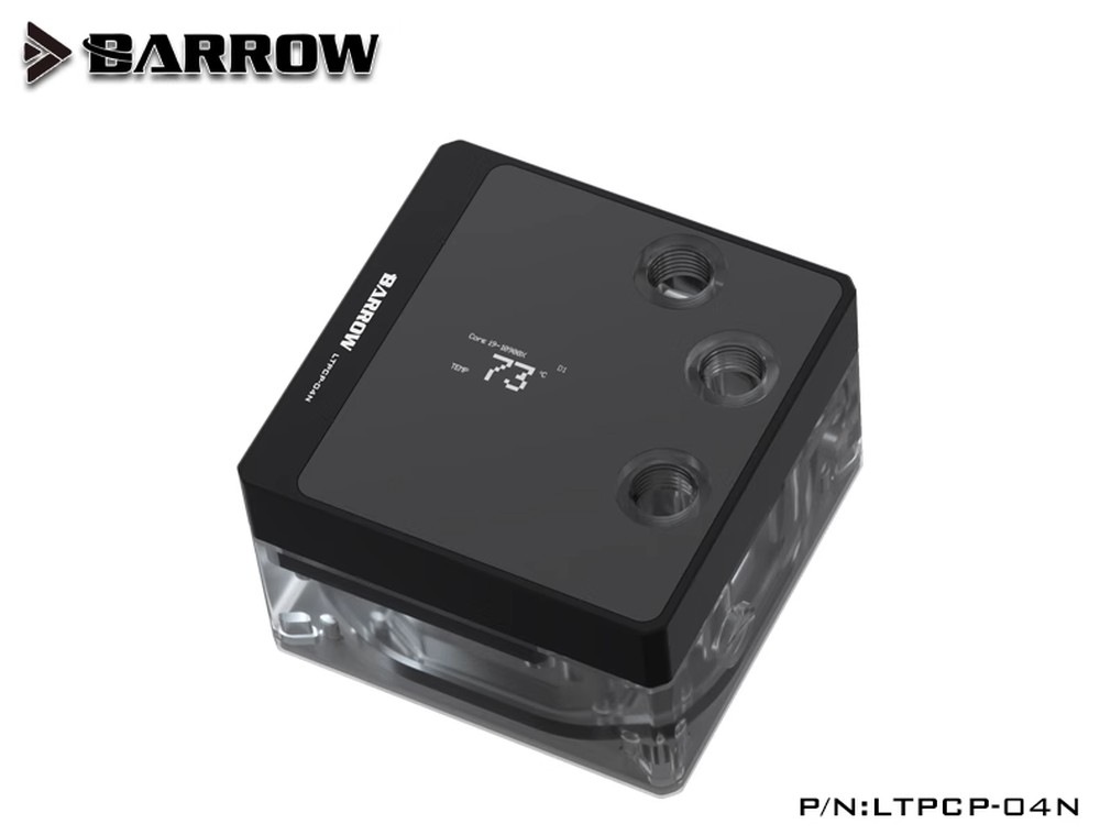���ò�20%���ա� Barrow OLED Display CPU Waterblock with 17W PWM Pump INTEL - Black Acrylic