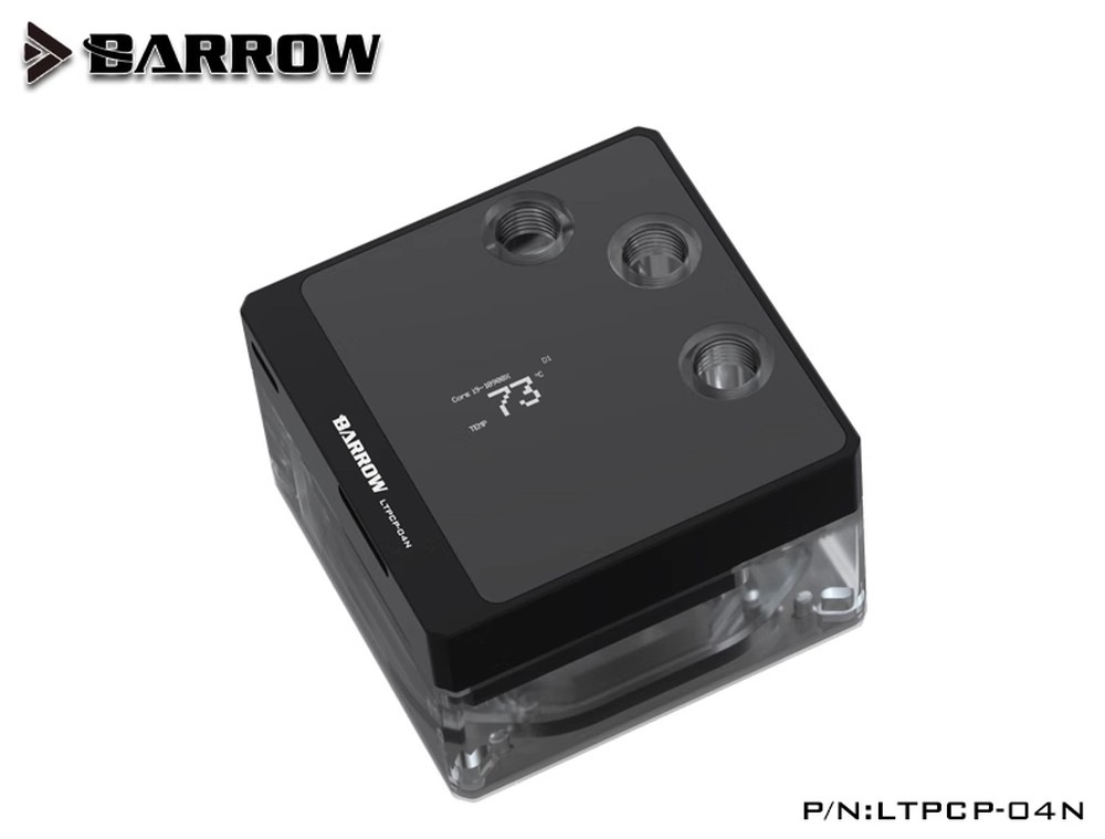���ò�20%���ա� Barrow OLED Display CPU Waterblock with 17W PWM Pump INTEL - Black Acrylic
