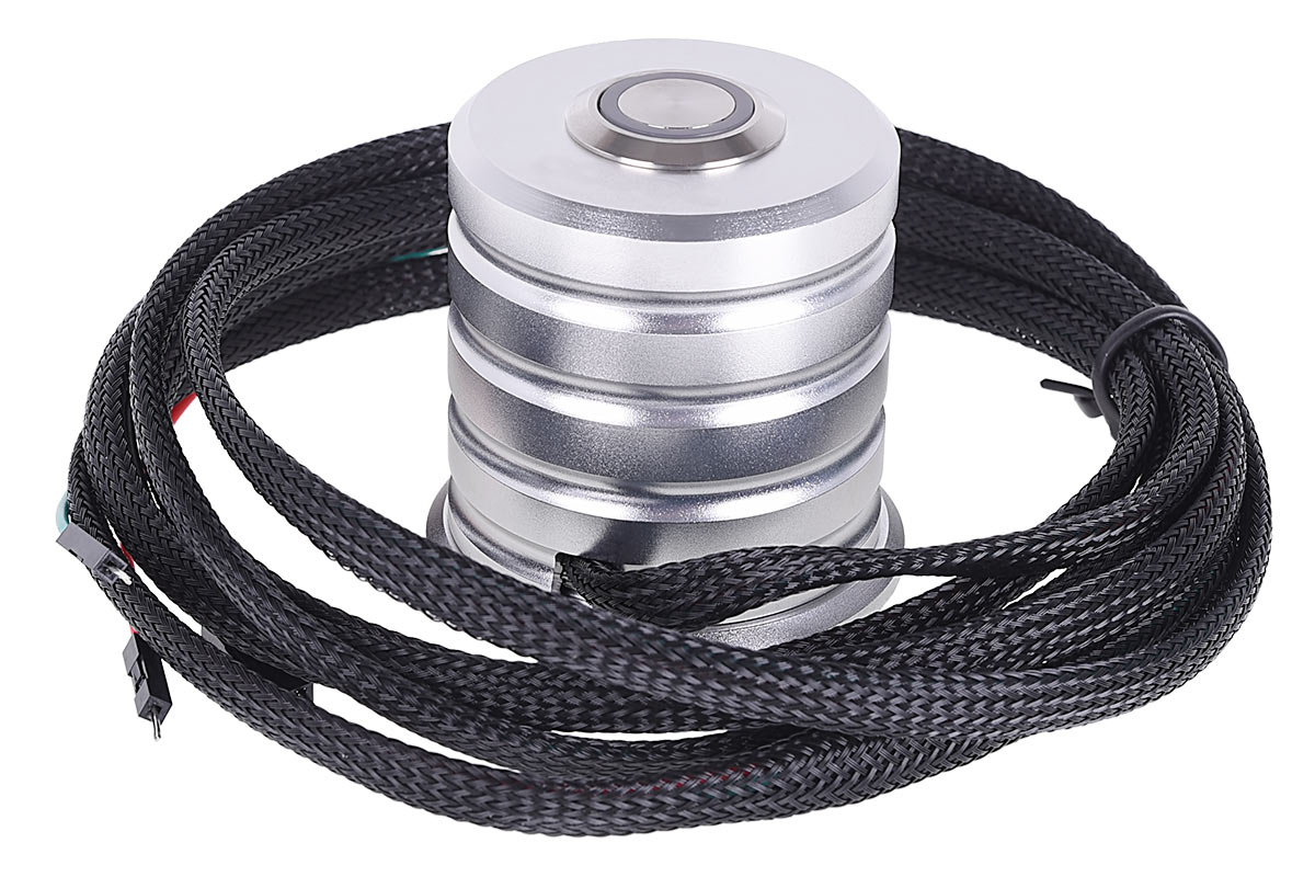 ACool Powerbutton with push-button 19mm red lighting - Chrome