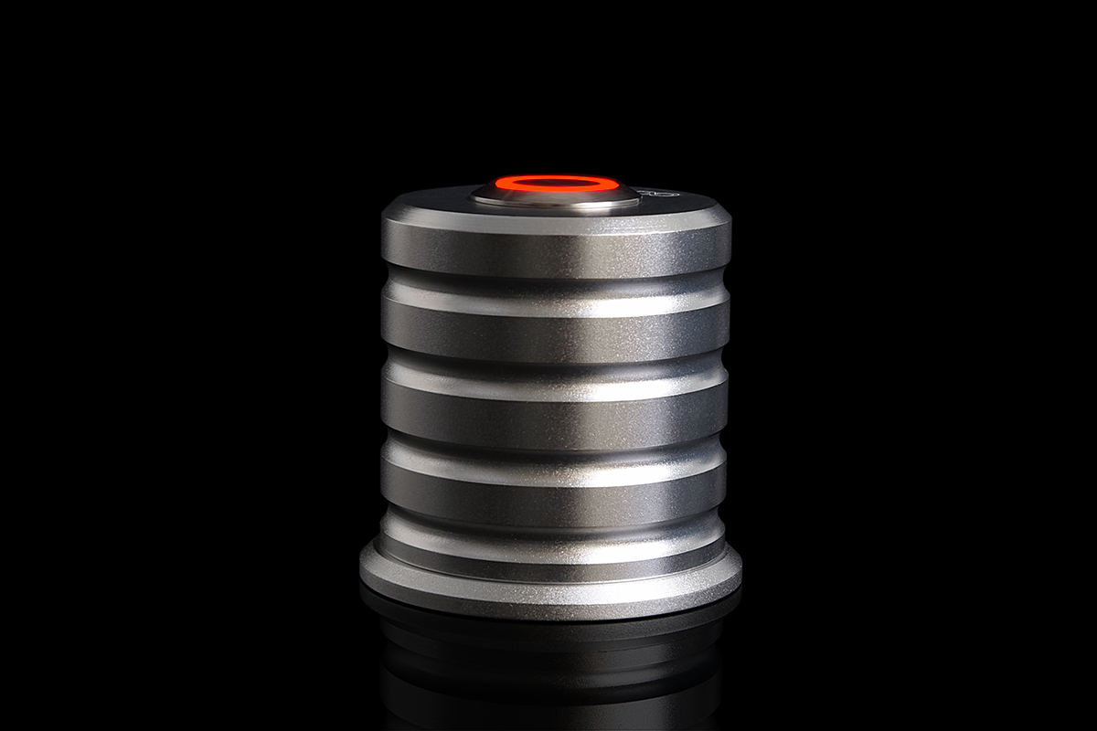 ACool Powerbutton with push-button 19mm red lighting - Chrome