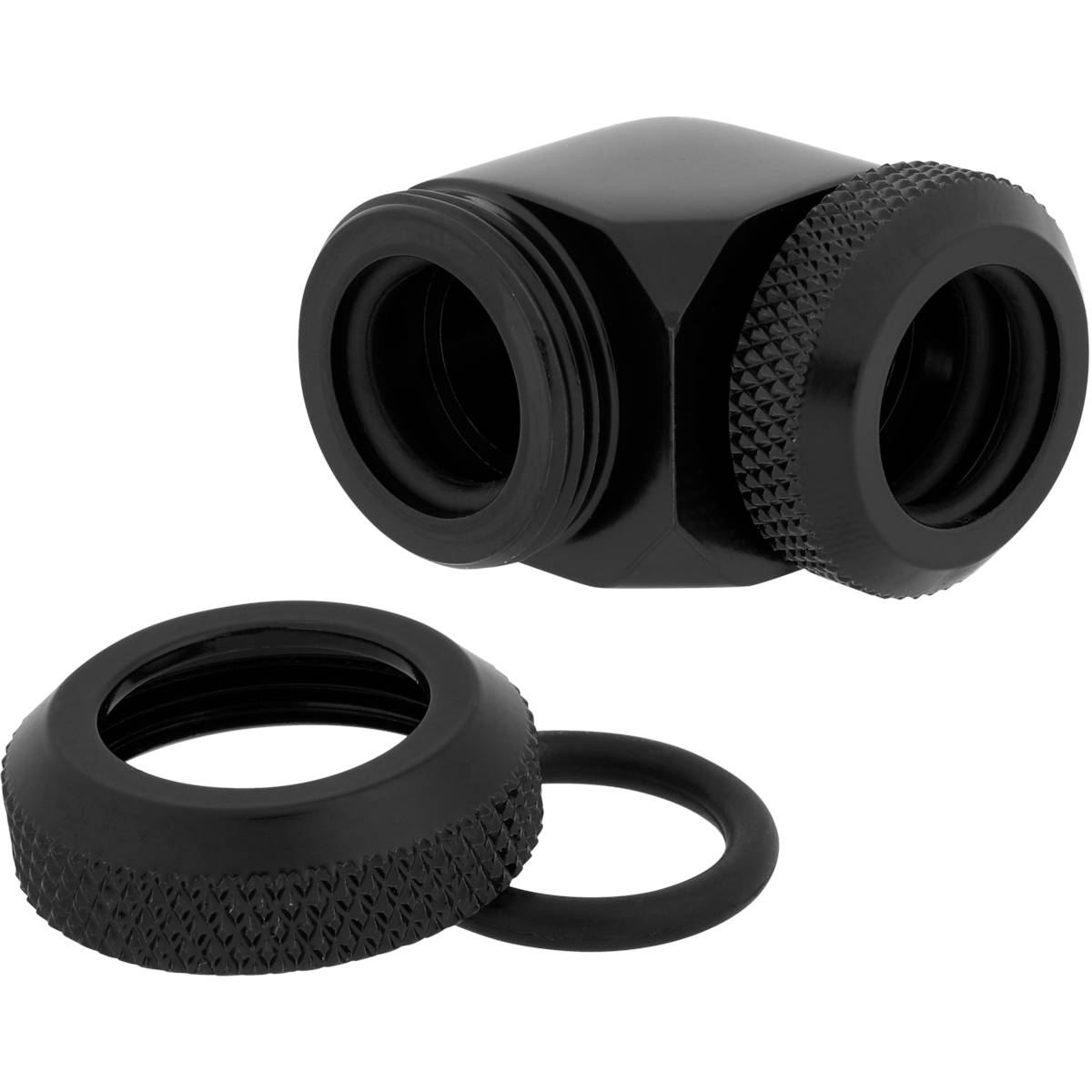 CORSAIR Hydro X Series XF Hardline 90�� 12mm OD Fitting Twin Pack - Black
