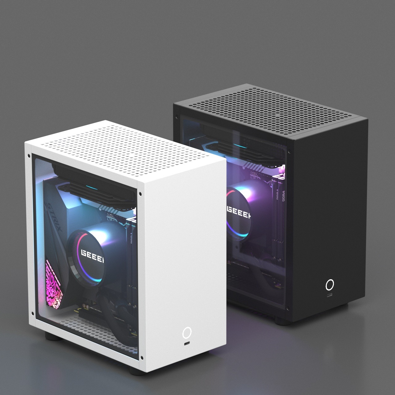 GEEEK M21 MINI-ITX CASE White | PCパーツ,PCケース,Mini-ITX