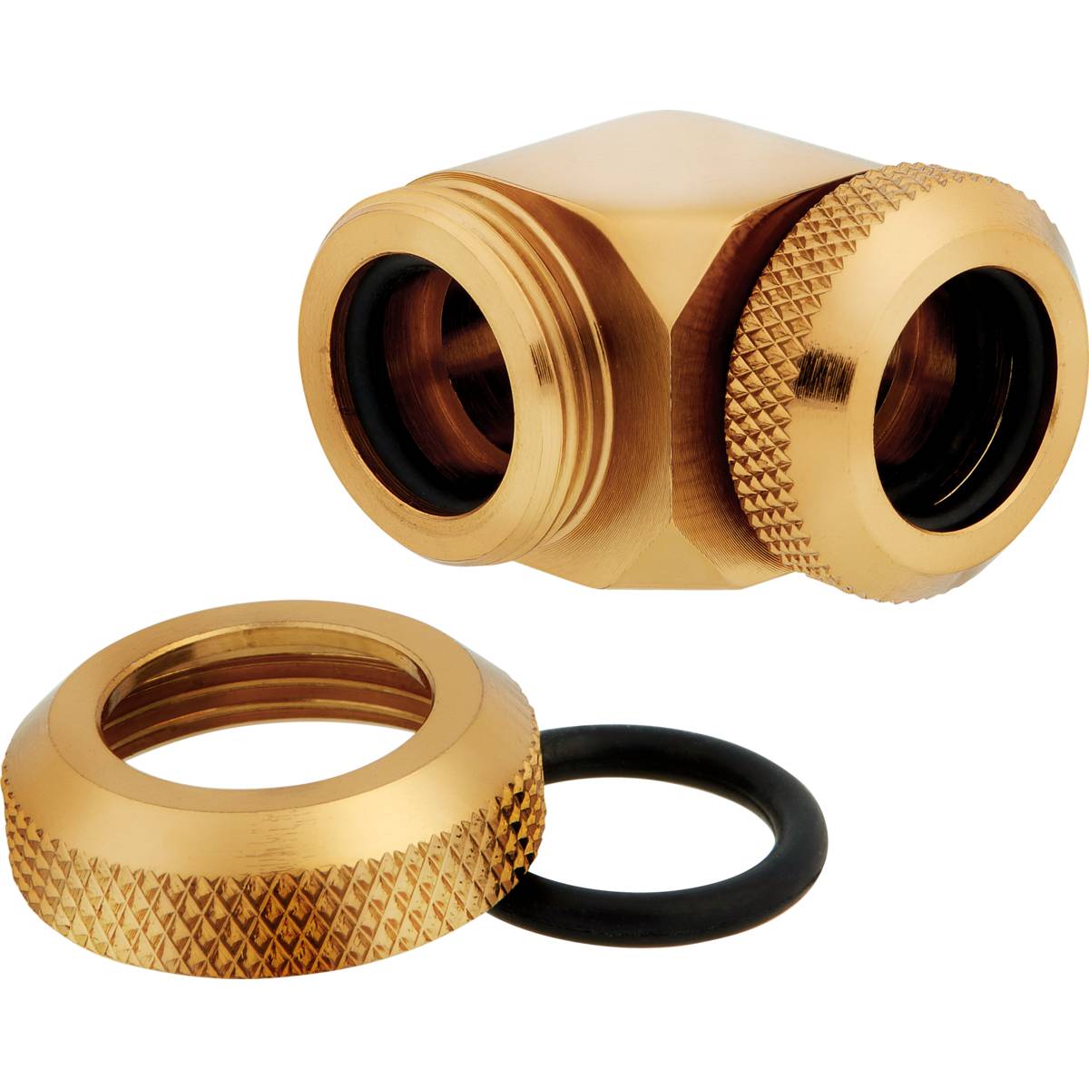 CORSAIR Hydro X Series XF Hardline 90�� 12mm OD Fitting Twin Pack - Gold