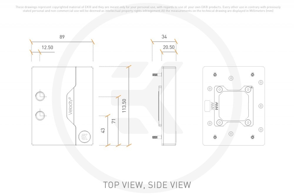 EK WaterBlocks EK-Quantum Velocity2 D-RGB - AM5 White Edition