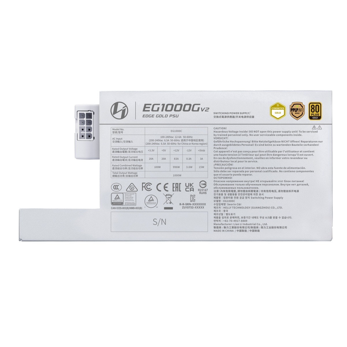 �ڼ�󤻾��ʡ�Ǽ���׳�ǧ�� Lian Li EDGE GOLD V2 1000W with EDGE Hub V2 White