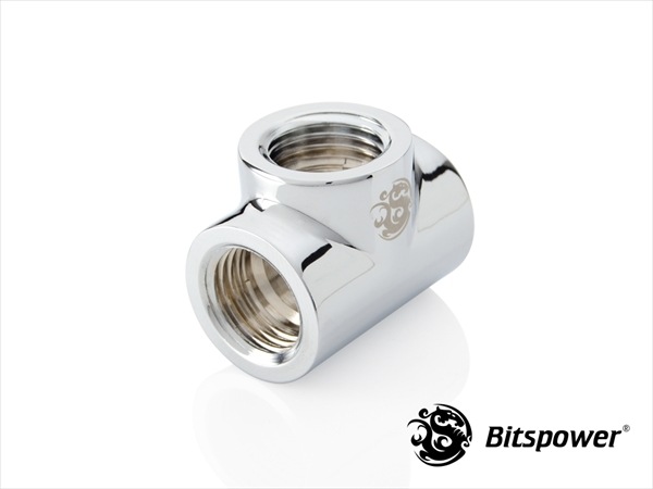 Bitspower Silver Shining T-Block With Triple IG1/4"