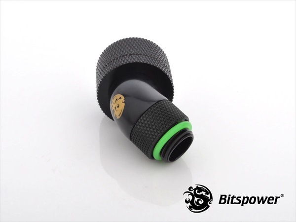 Bitspower G1/4" Matt Black Dual Rotary 45-Degree Compression Fitting CC5 For ID 1/2" OD 3/4"