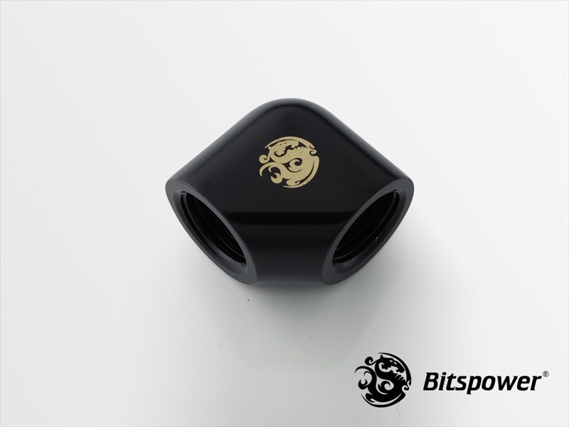 Bitspower Matt Black 90-Degree With Dual Inner G1/4" Extender