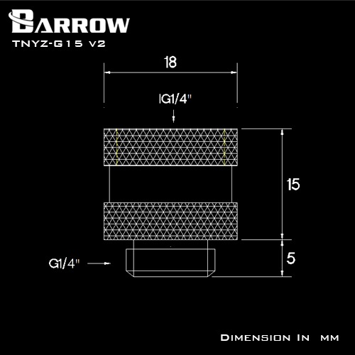 BARROW Male to Female Extender - 15mm V2 Black
