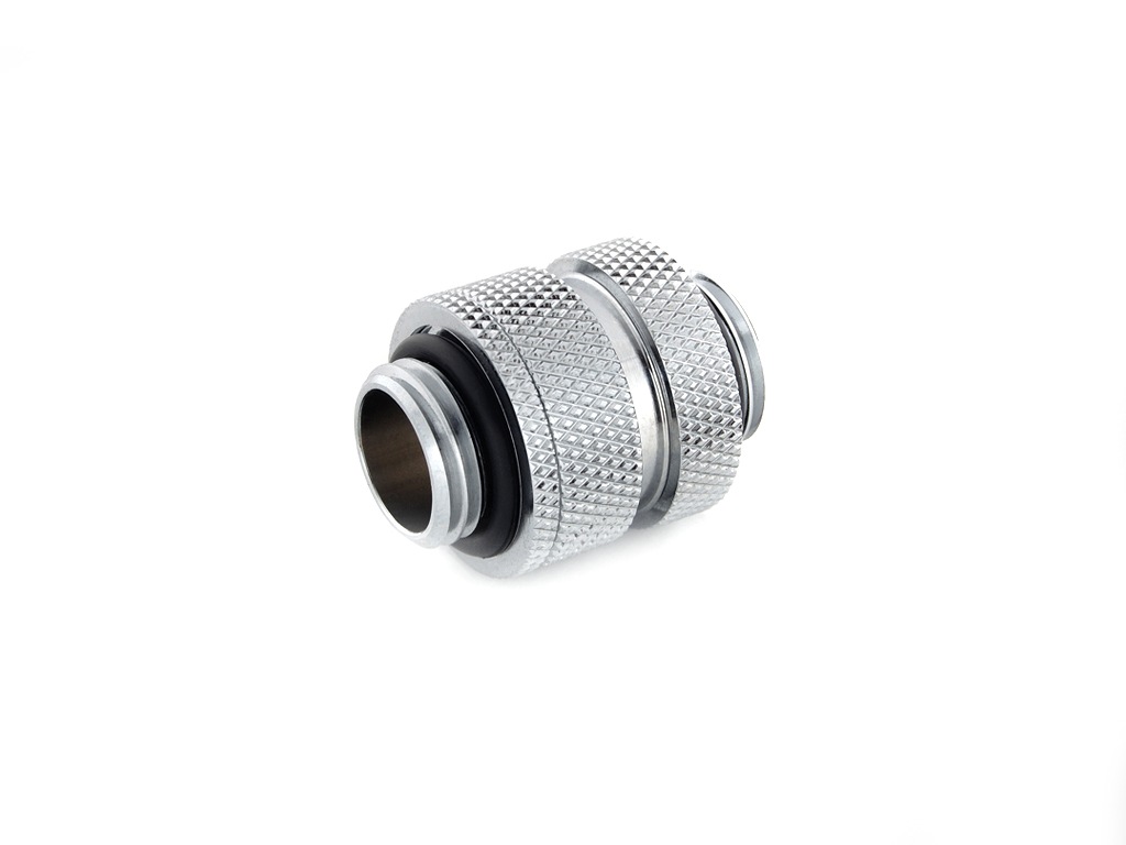 Bitspower Silver Shining Mini Dual G1/4" Adjustable Aqua Link Pipe (16-22MM)