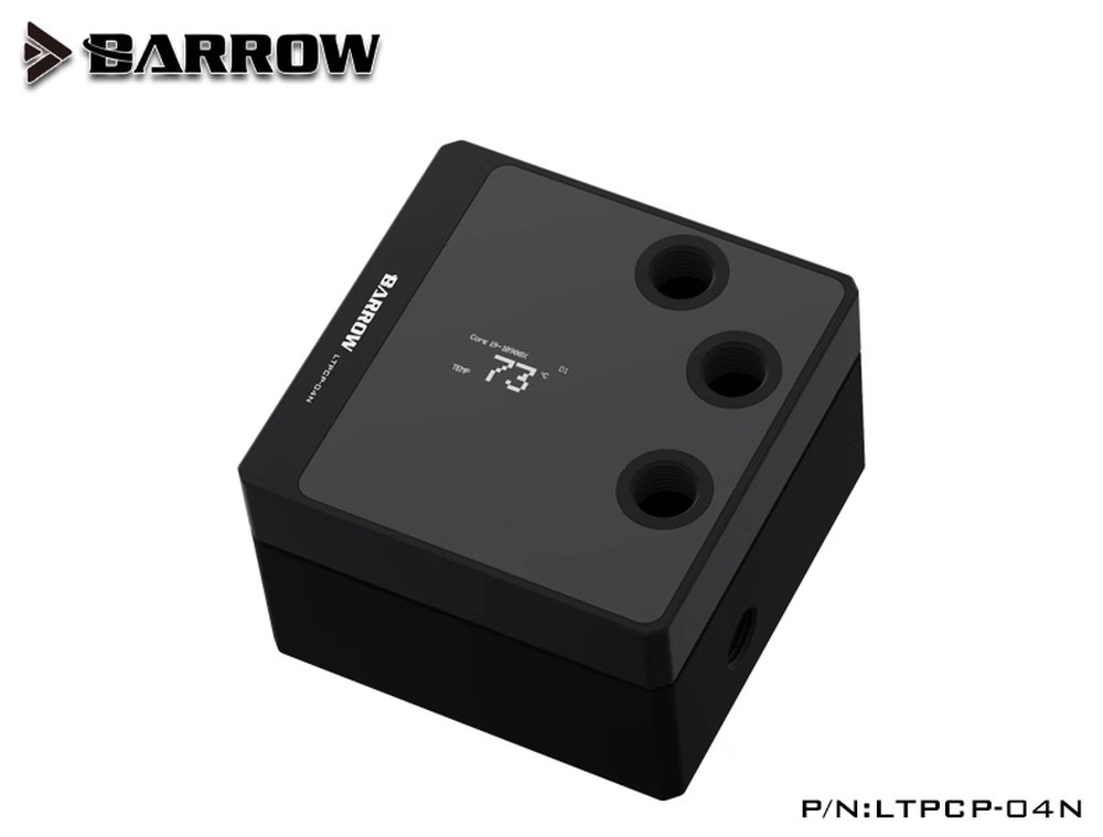 ���ò�20%���ա� Barrow OLED Display CPU Waterblock with 17W PWM Pump INTEL - POM Black