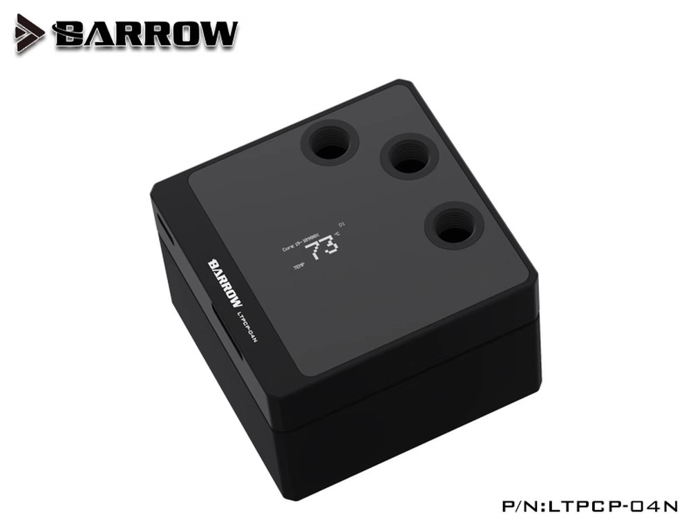 ���ò�20%���ա� Barrow OLED Display CPU Waterblock with 17W PWM Pump INTEL - POM Black