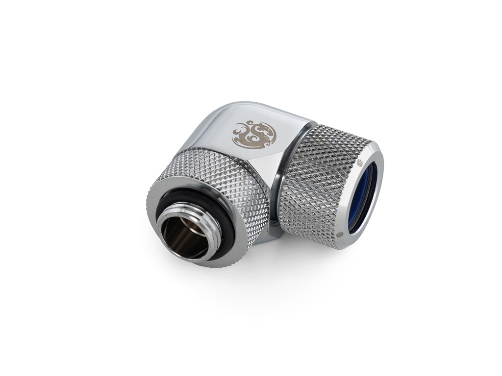 Bitspower Bitspower Silver Shining Advanced Rotary G1/4" 90-Degree Multi-Link Adapter For OD 14MM