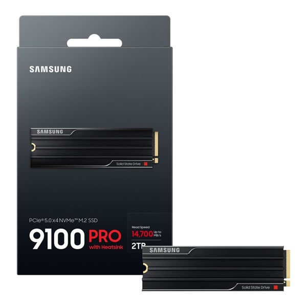 SAMSUNG MZ-VAP2T0C-IT 2TB NVMe M.2 PCIe 5.0 SSD 9100 PRO with Heatsink