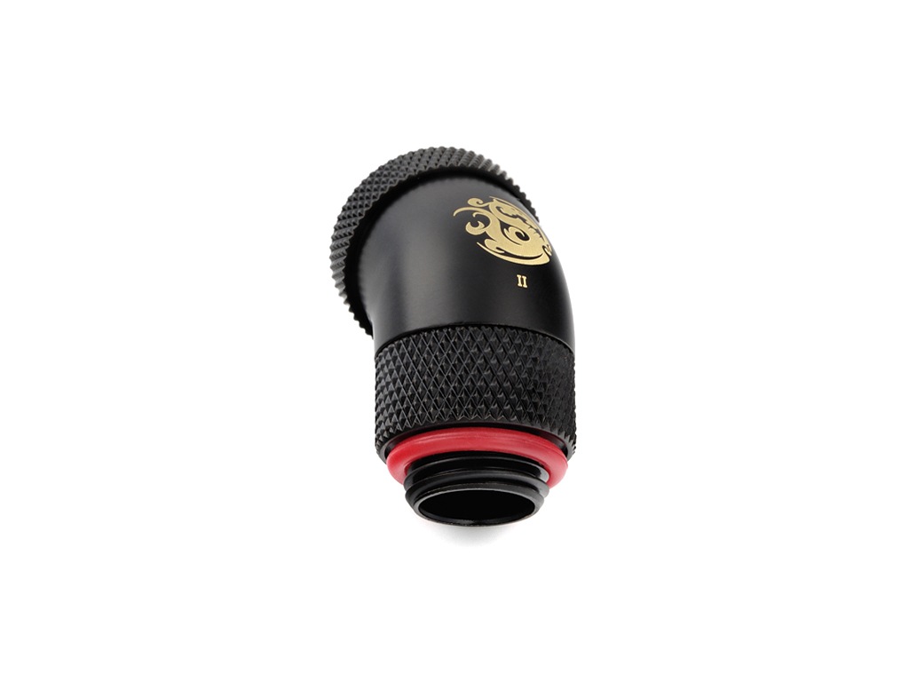 �ڥ����ȥ�å��ò��� Bitspower Carbon Black Enhance Rotary G1/4" 45-Degree Multi-Link Adapter For OD 12MM
