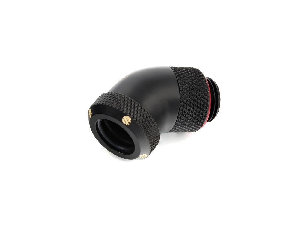 �ڥ����ȥ�å��ò��� Bitspower Carbon Black Enhance Rotary G1/4" 45-Degree Multi-Link Adapter For OD 12MM
