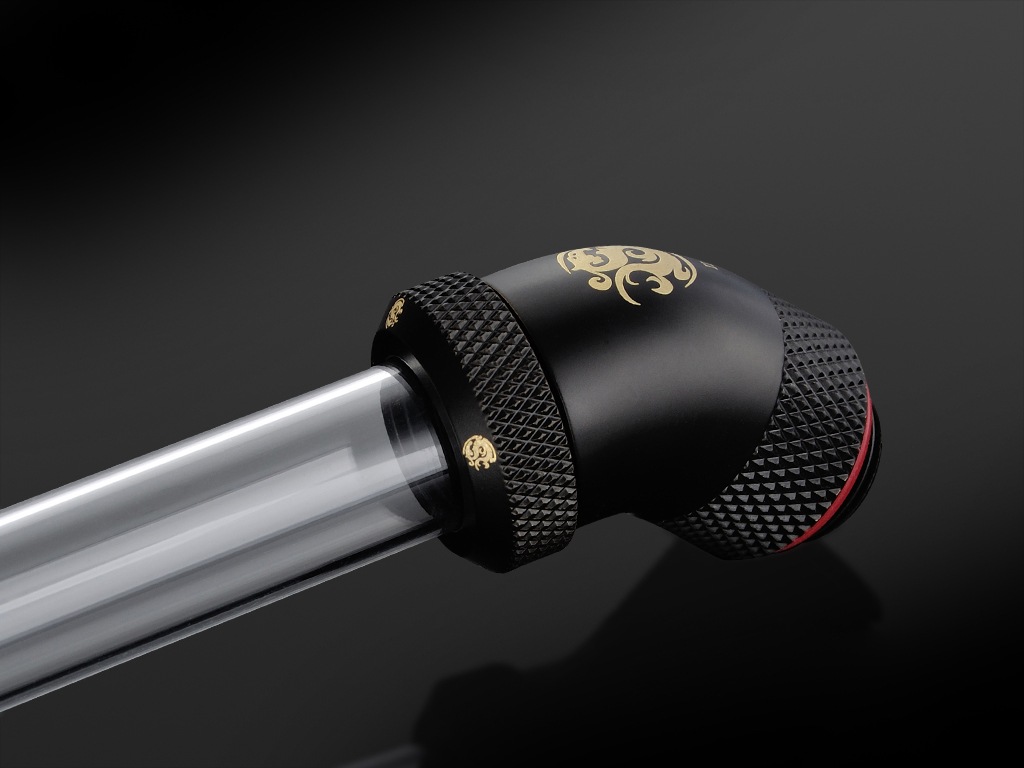 �ڥ����ȥ�å��ò��� Bitspower Carbon Black Enhance Rotary G1/4" 45-Degree Multi-Link Adapter For OD 12MM