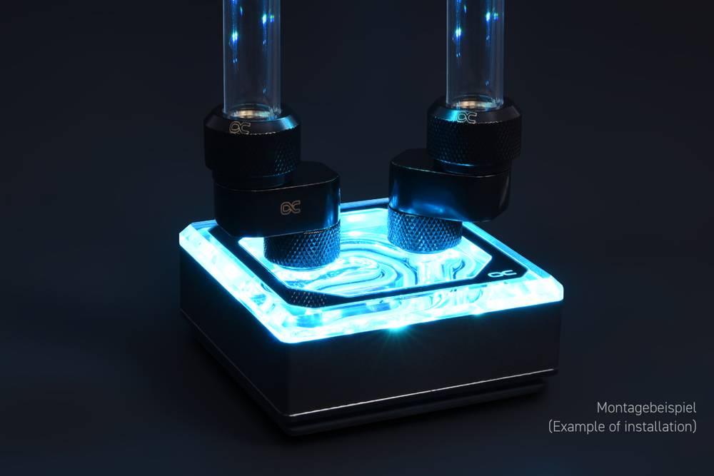 ACool Eiszapfen 16mm offset fitting rotatable G1/4 OT to G1/4 IT - black