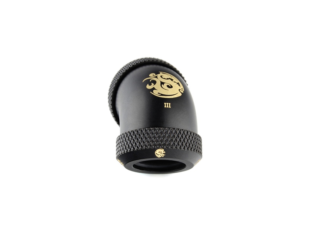 �ڥ����ȥ�å��ò��� Bitspower Carbon Black Enhance 60-Degree Dual Multi-Link Adapter For OD 12MM