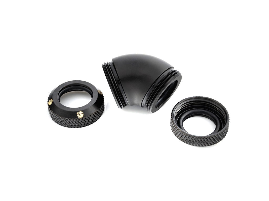 �ڥ����ȥ�å��ò��� Bitspower Carbon Black Enhance 60-Degree Dual Multi-Link Adapter For OD 12MM