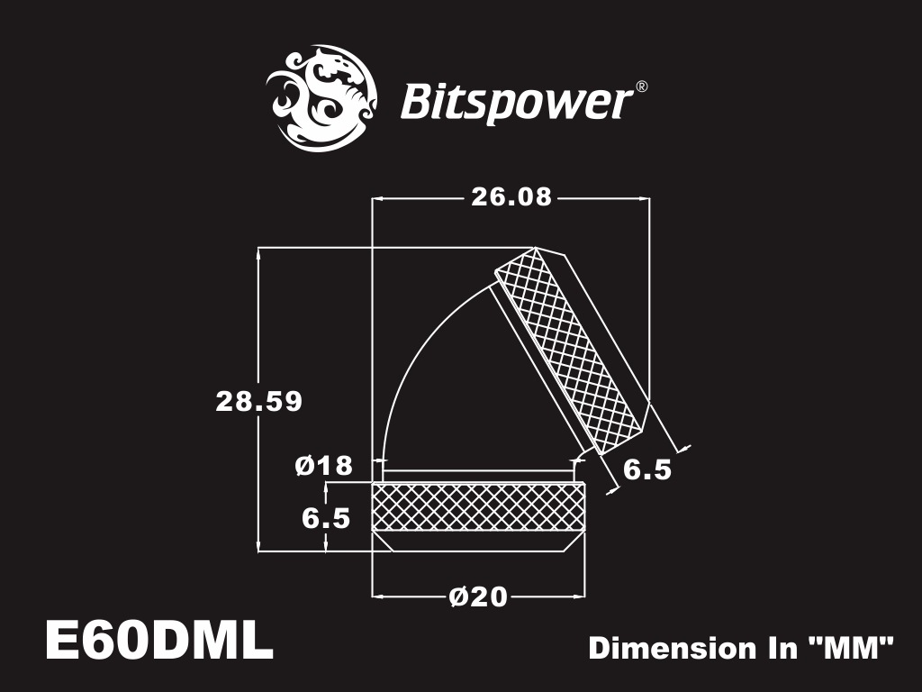 �ڥ����ȥ�å��ò��� Bitspower Carbon Black Enhance 60-Degree Dual Multi-Link Adapter For OD 12MM