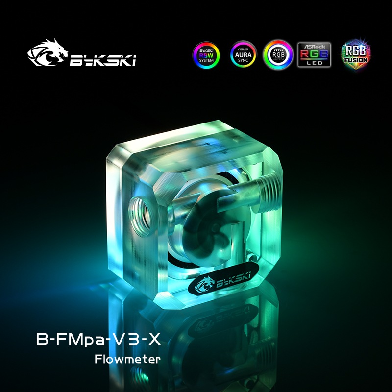 Bykski B-FMpa-V3-X DIY set transparent acrylic luminous water flow meter