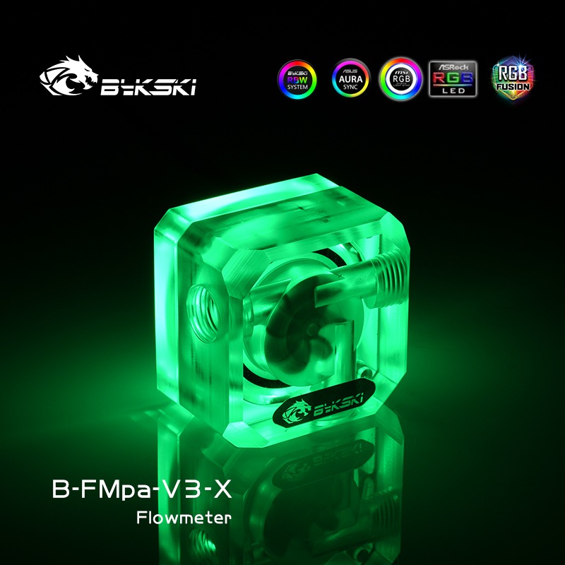 Bykski B-FMpa-V3-X DIY set transparent acrylic luminous water flow meter