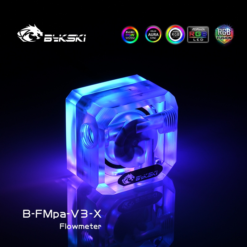 Bykski B-FMpa-V3-X DIY set transparent acrylic luminous water flow meter