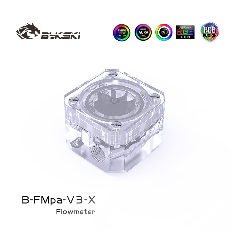 Bykski B-FMpa-V3-X DIY set transparent acrylic luminous water flow meter