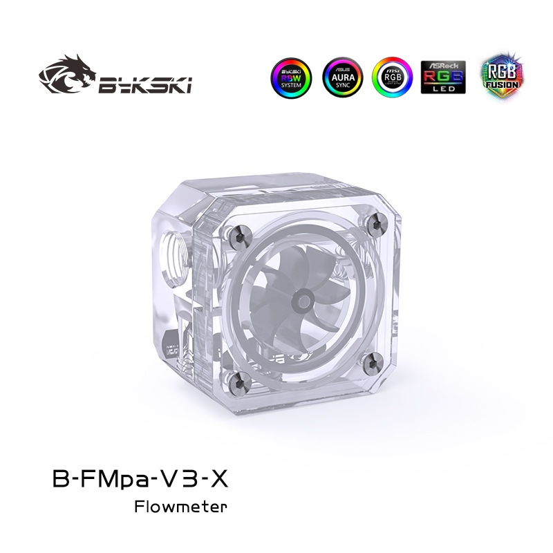 Bykski B-FMpa-V3-X DIY set transparent acrylic luminous water flow meter