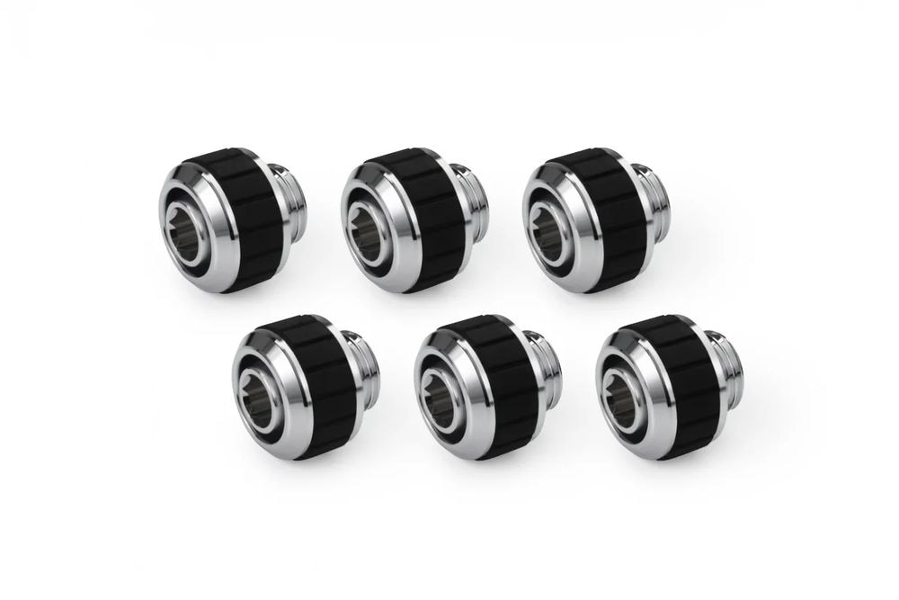 ACool Apex Grip SoftTube fitting 13/10mm G1/4 chrome Set 6 pcs