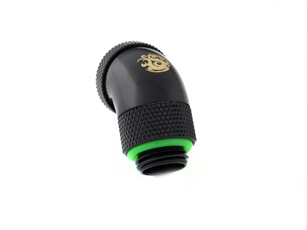 �ڥ����ȥ�å��ò��� Bitspower Carbon Black Enhance Rotary G1/4" 60-Degree Multi-Link Adapter For OD 12MM