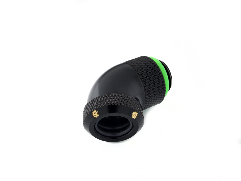 �ڥ����ȥ�å��ò��� Bitspower Carbon Black Enhance Rotary G1/4" 60-Degree Multi-Link Adapter For OD 12MM