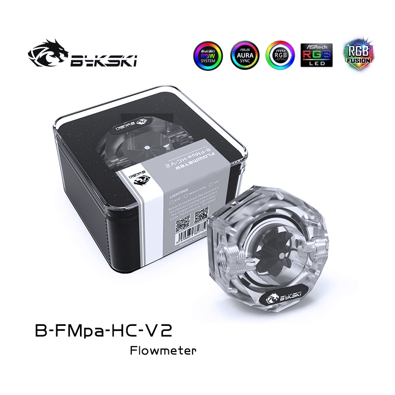 Bykski B-FMpa-HC-V2 Boutique Hexagonal transparent acrylic flow meter