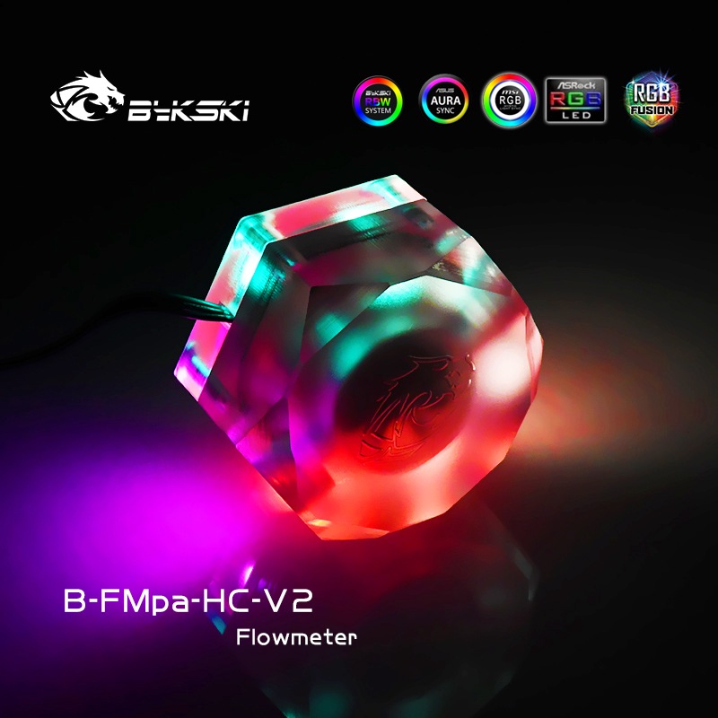 Bykski B-FMpa-HC-V2 Boutique Hexagonal transparent acrylic flow meter