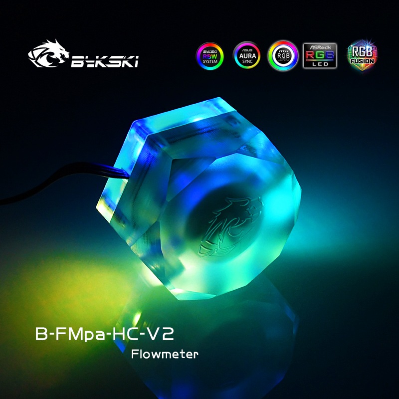 Bykski B-FMpa-HC-V2 Boutique Hexagonal transparent acrylic flow meter