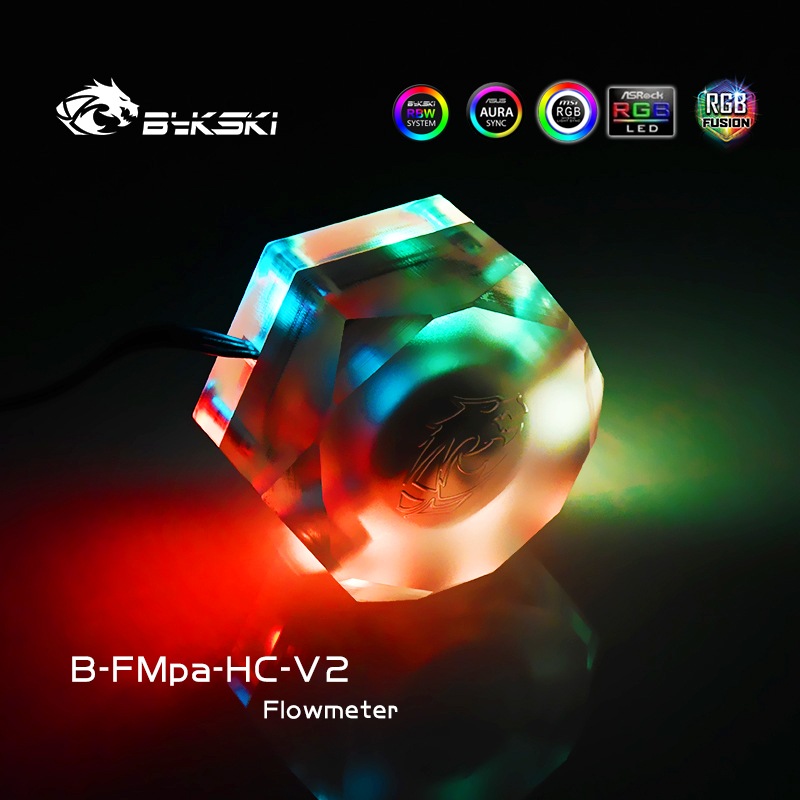 Bykski B-FMpa-HC-V2 Boutique Hexagonal transparent acrylic flow meter
