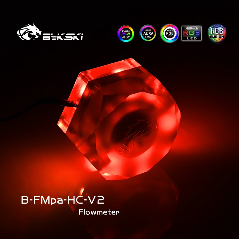 Bykski B-FMpa-HC-V2 Boutique Hexagonal transparent acrylic flow meter