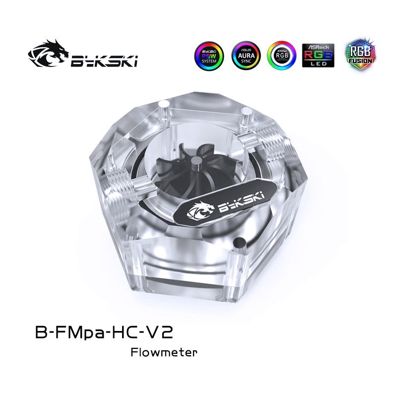 Bykski B-FMpa-HC-V2 Boutique Hexagonal transparent acrylic flow meter