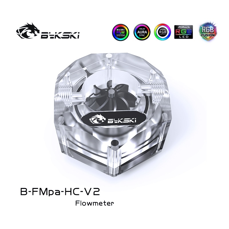 Bykski B-FMpa-HC-V2 Boutique Hexagonal transparent acrylic flow meter