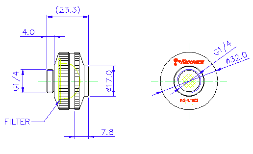 KOOLANCE INS-FLTR03 Inline Coolant Filter, 0.27mm Particles