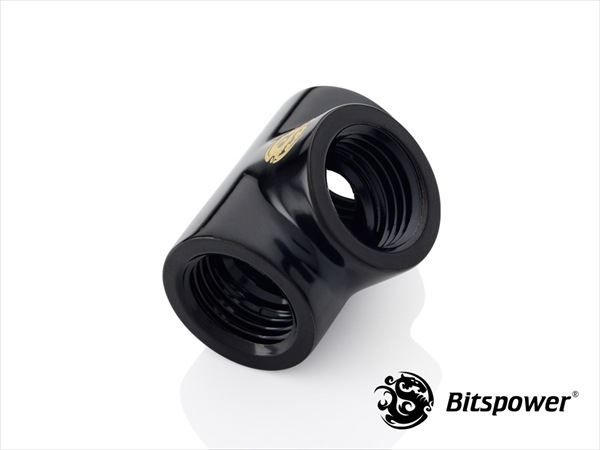 Bitspower Matt Black T-Block With Triple IG1/4"