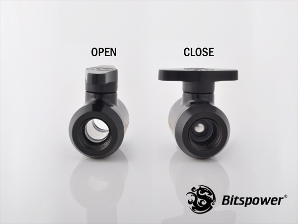 Bitspower Matt Black Mini Valve With Black Handle