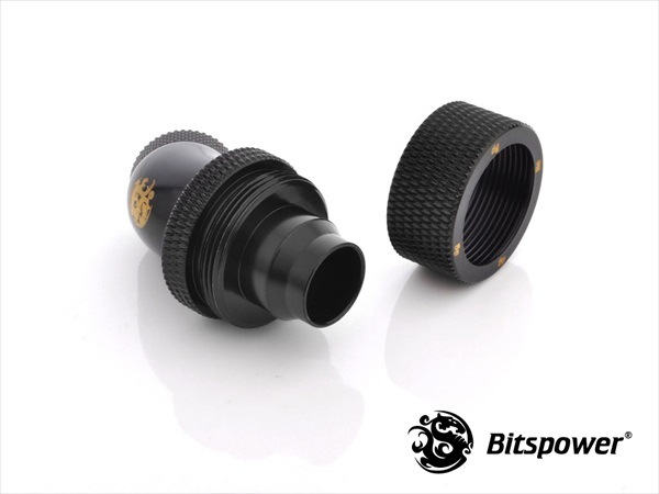 Bitspower G1/4" Matt Black Dual Rotary 45-Degree Compression Fitting CC5 For ID 1/2" OD 3/4"