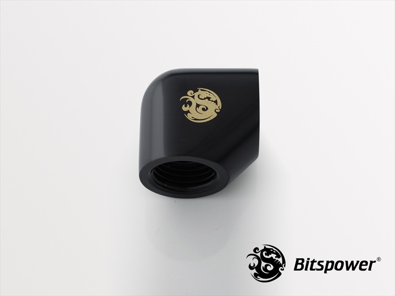Bitspower Matt Black 90-Degree With Dual Inner G1/4" Extender