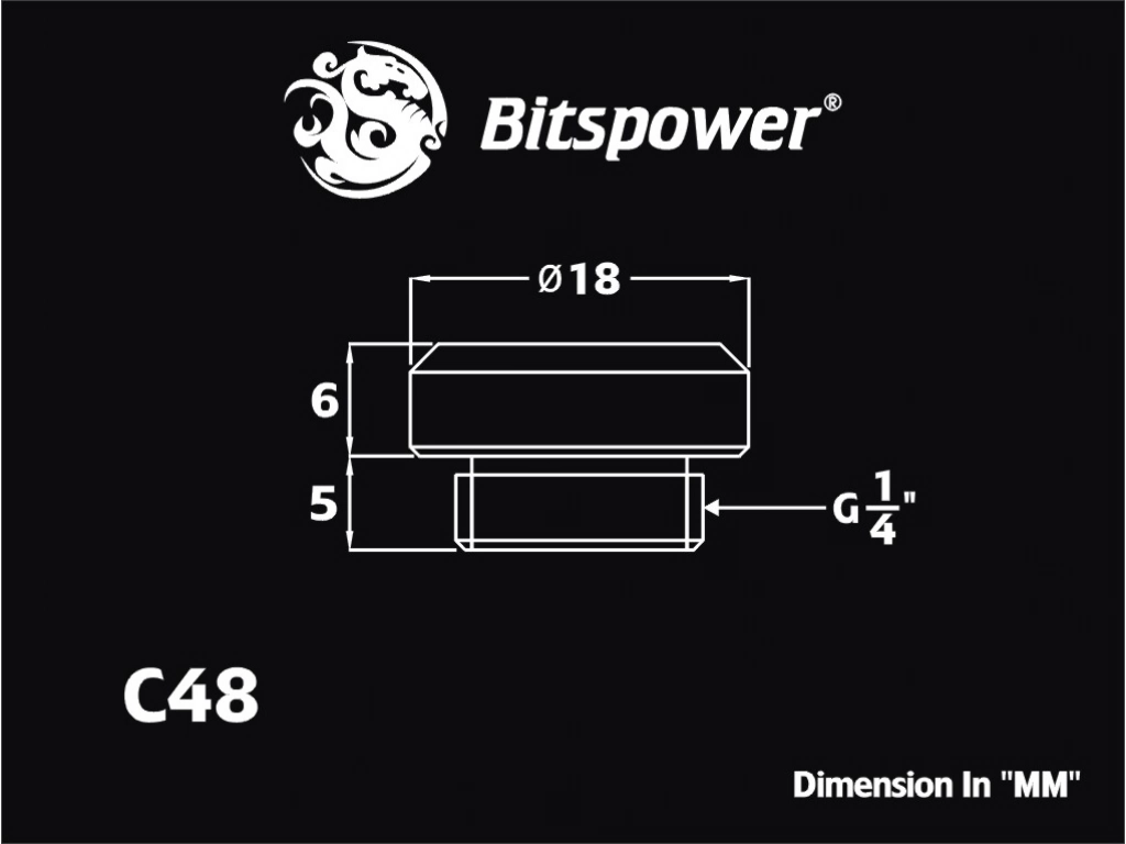 �ڥ����ȥ�å��ò��� Bitspower G1/4" Carbon Black Multi-Link Adapter-Mini