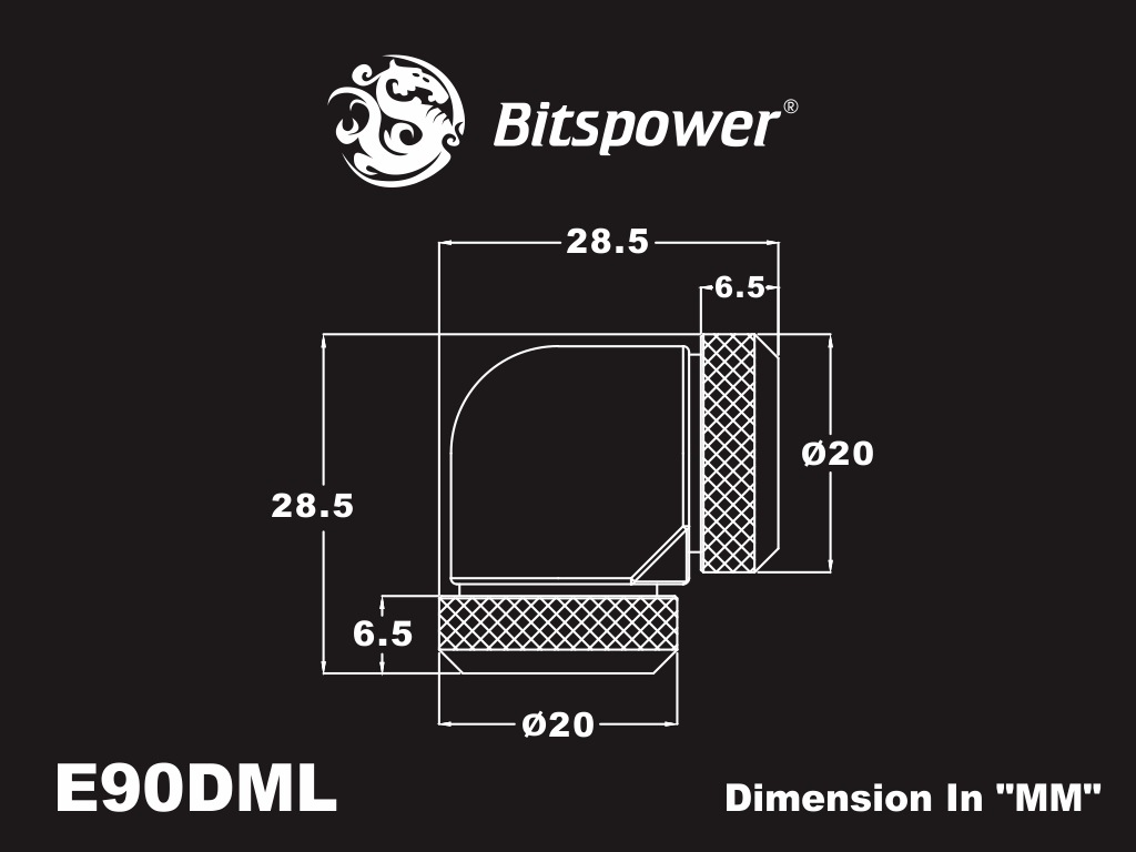 �ڥ����ȥ�å��ò��� Bitspower Carbon Black Enhance 90-Degree Dual Multi-Link Adapter For OD 12MM