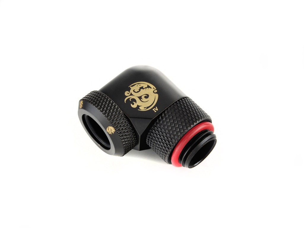 �ڥ����ȥ�å��ò��� Bitspower Carbon Black Enhance Rotary G1/4" 90-Degree Multi-Link Adapter For OD 12MM