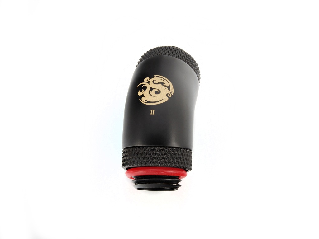 �ڥ����ȥ�å��ò��� Bitspower Carbon Black 45-Degree With Dual Rotary G1/4" Extender
